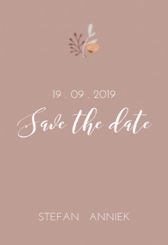 Save the date bij huisstijl bloemen