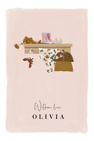 Geboortekaartje meisje romantisch - Olivia