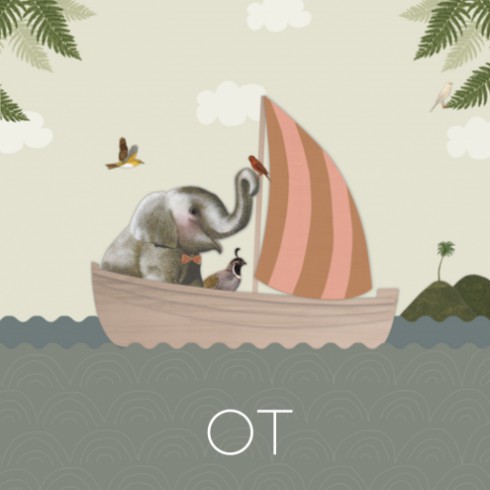 Geboortekaartje met olifant Ot - LK