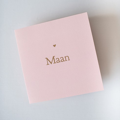 Klassiek geboortekaartje roze - Maan