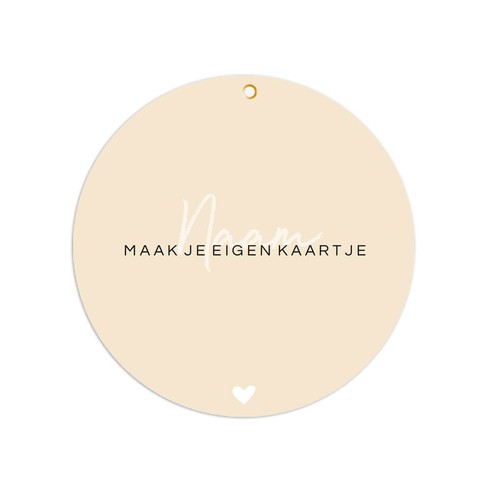 Rond geboortekaartje met gaatje zelf maken 13x13