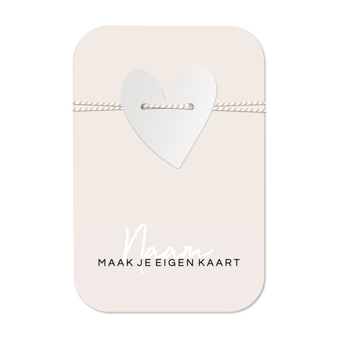 Zelf ontwerpen label geboortekaartje met hartje los label