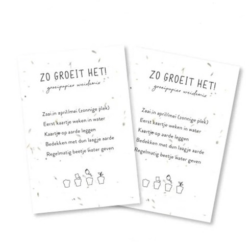 Groeipapier instructie kaartje - Weidemix