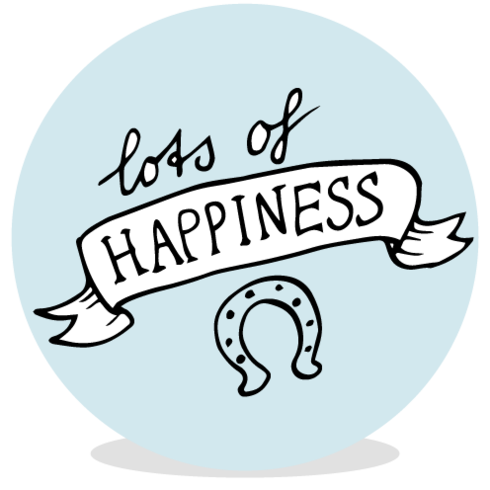 Sluitsticker - lots of happiness blauw - JH