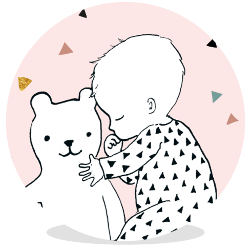 Sluitsticker - slapende baby roze - JH