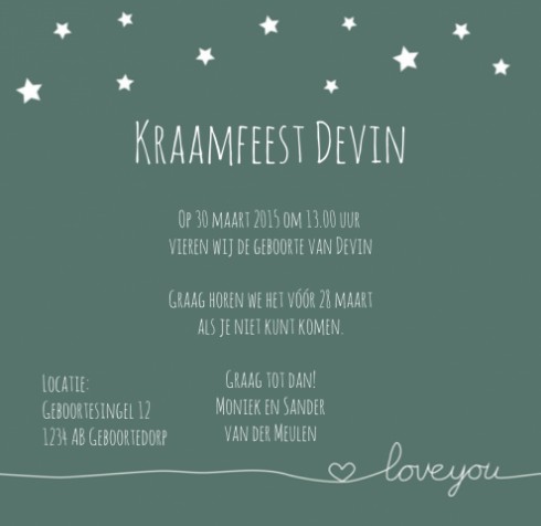 Kraamkaartje - Devin - SC