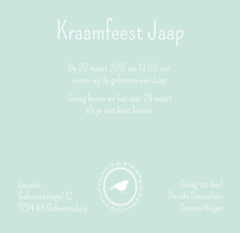 Kraamkaartje - Jaap - SC