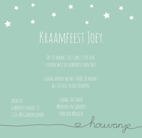 Kraamkaartje - Joey - SC