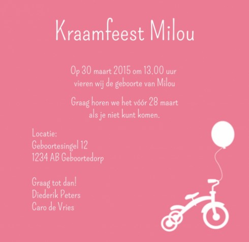 Kraamkaartje - Milou - SC