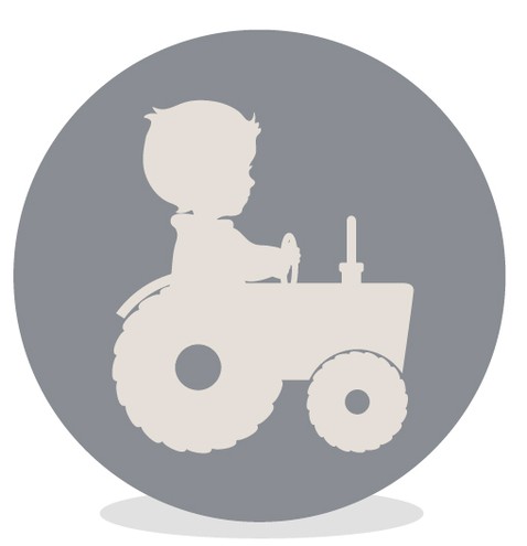 Sluitsticker silhouetje op tractor