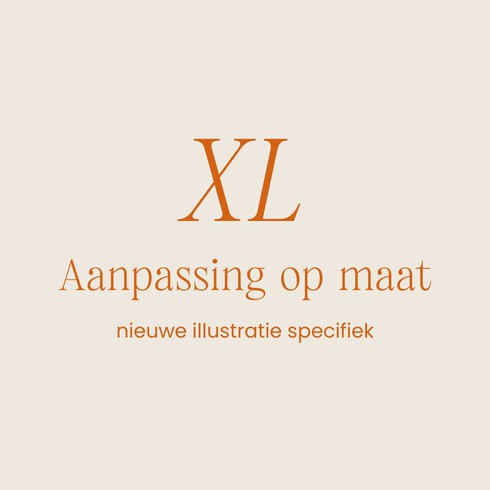 Aanpassing op maat Extra Large | grote en meerdere illustraties op maat