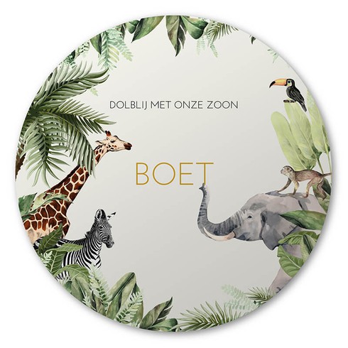 Ronde raamsticker Boet 60x60