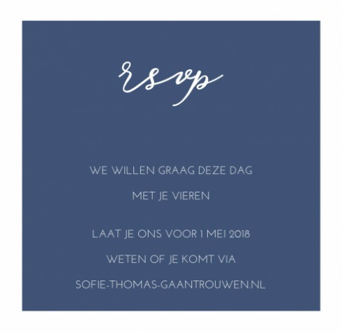 RSVP bij trouwkaart Love