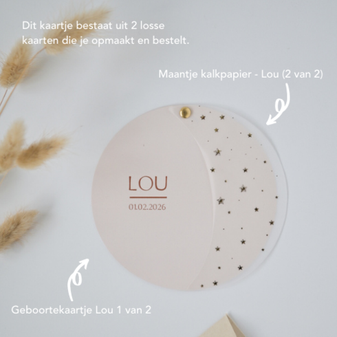 Maantje van kalkpapier met goudfolie sterren - Lou (2 van 2)