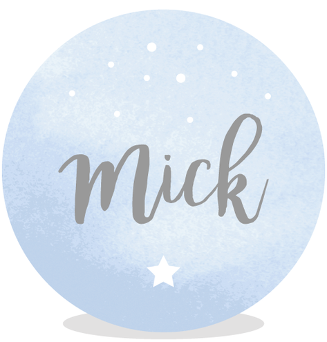 Sluitsticker DIY - Mick watercolor