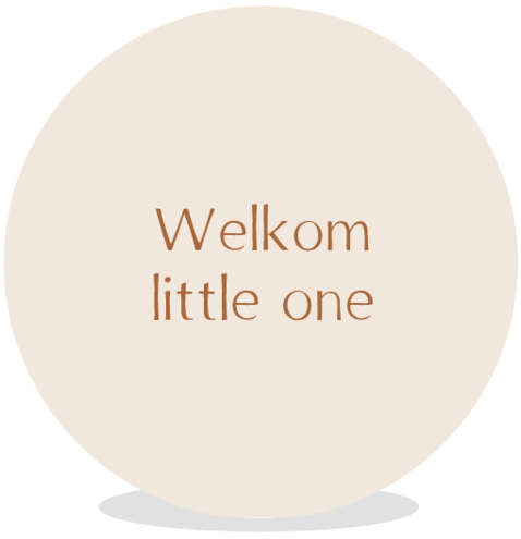 Sluitsticker beige welkom little one