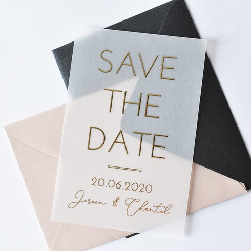 Kalkpapier folie Save the date strak