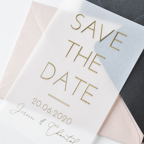 Kalkpapier folie Save the date strak