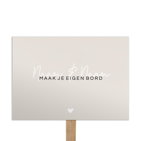 Ontwerp zelf een bijzonder tuin of wedding bord 70x50