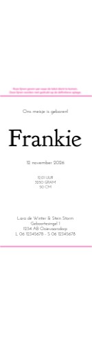 Wikkel kalkpapier bij geboortekaartje vrolijk geel - Frankie