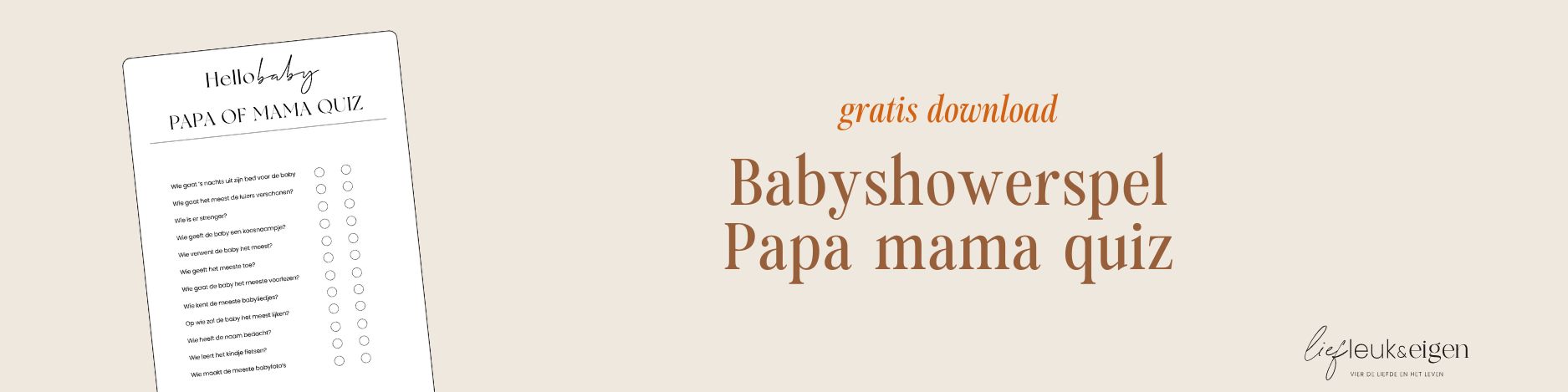 Babyshower Papa mama quiz