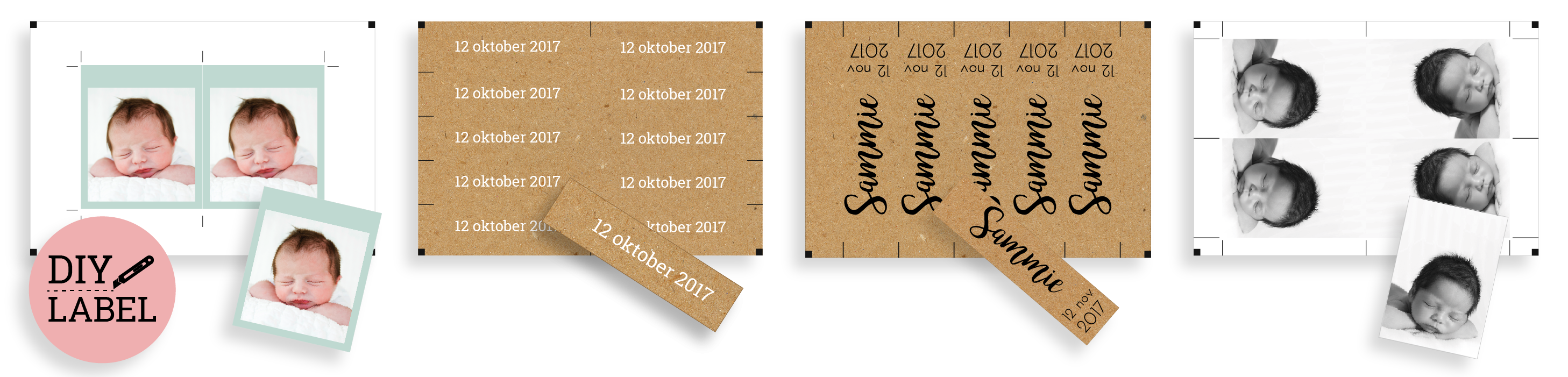 De moooiste knip labels voor bij geboortekaartjes