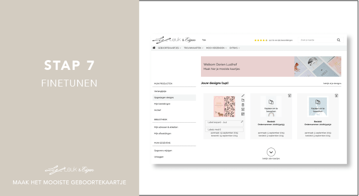 Geboortekaartjes maken - finetunen