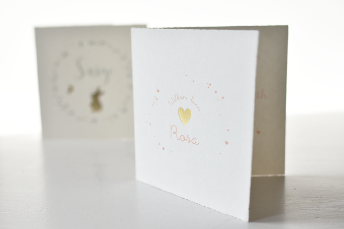 Letterpress folie met goud op Oud Hollands papier