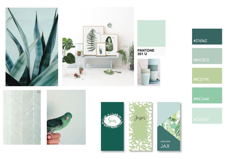 Cool groen geboortekaartjes trenddossier